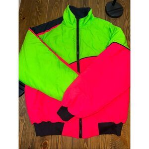 Swingster Jackets & Coats | Vintage 90s Ski Puffer Jacket Bright pink Green Neon
